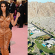 Kim Kardashian emerges from her secret pool of celebrity-only water.